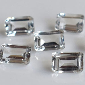 Topacio Blanco Natural, Corte Octogonal, 5x7mm, Facetado - Topacio Blanco Suelto, Corte Octogonal, Excelente Calidad - Product Image 1