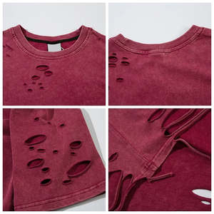 T-shirts d'été sur mesure pour hommes en détresse T-shirt en coton de haute qualité et grande taille pour hommes en détresse - Product Image 3