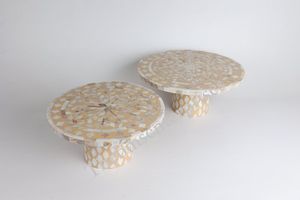 Support à gâteau rond de style arabe Incrustation de nacre noire pour anniversaire de mariage et gâteau d'anniversaire - Product Image 6