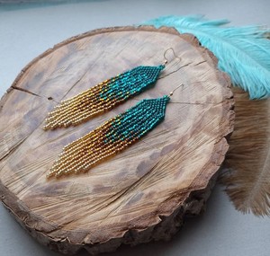 Luxury Quality <b>Emerald</b> Green Beaded Tassel Earrings - Product Image 1