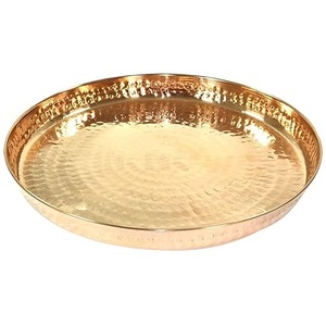 Design de luxe pour le festival Plaque de chargeur couleur or martelé Cuisine et assiette de chargeur décorative de table - Product Image 6