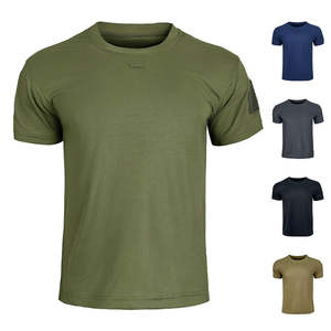 T-shirt à manches courtes en coton tricoté surdimensionné pour entraînement tactique, séchage rapide, imperméable, camouflage imprimé forêt - Product Image 1