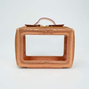 Top-Rated High Quality Eco-Friendly Portable PU PVC Genuine Leather Large Capacity Cosmetic Bag with Zipper-Decent Price - Product Image 1