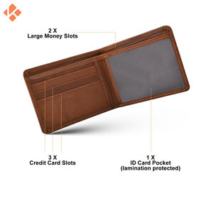 กระเป๋าสตางค์หนังแท้คุณภาพสูงสำหรับผู้ชายมีฝาปิดเปิดที่ใส่บัตรเดินทางแบบส่วนบุคคลซับโพลีเอสเตอร์ - Product Image 5