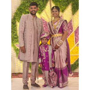 Trajes de hermanamiento Familiar de Invierno tradicionales de seda personalizables para fiestas de cumpleaños de estilo único coordinadas - Product Image 5