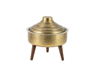 Marmite unique en métal argenté avec finition polie brillante et fil vert Forme et taille personnalisées pour une cuisine de qualité supérieure - Product Image 5