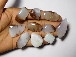 Chrysoprase naturelle en forme de mélange biologique, lot de cabochon à dos plat, pierres précieuses de taille libre pour la fabrication de colliers, bijoux faits à la main - Product Image 5