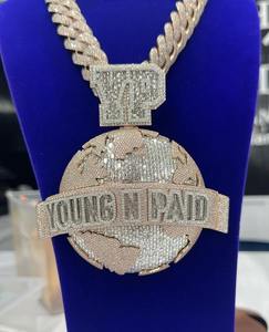 Joyería de Hip Hop de gran tamaño de alta calidad, colgante personalizado de Plata de Ley 925 con diamante de moissanita 3D para hombres disponible para la venta - Product Image 1