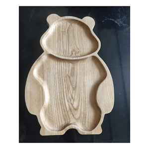 Plato de bebé de bambú de madera Natural ecológico, plato de comida de madera, platos de cena para Kidchen/Decoración - Product Image 4