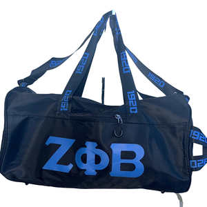 Z phi Noire กระเป๋าดัฟเฟิลสำหรับฝึกขนาดกลางกระเป๋าไนลอนสะพายข้างแบบกรีกเดินทางไปยิม Zeta phi Beta 1920 TSA ดำเนินการต่อ - Product Image 1