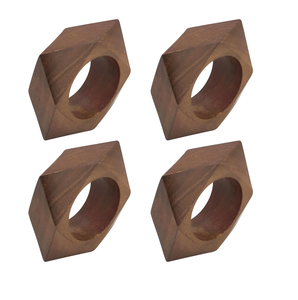 ที่ใส่แหวนผ้าเช็ดปากทำจากไม้อะคาเซียทำด้วยมือคุณภาพพิเศษสำหรับตกแต่งโต๊ะงานแต่งงาน - Product Image 1