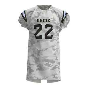 Uniformes de football américain personnalisables à compression, 100 % polyester respirant, ensembles grandes tailles, manches courtes, position du logo sur le devant - Product Image 4