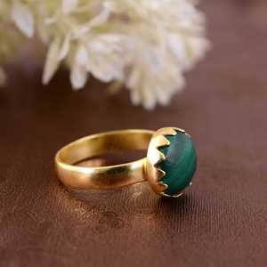 Best New Design Boho Malachite Gemstone <b>Ring</b> Dainty Brass Jewelry Women 18K Gold Plated Vintage Solitaire <b>Rings</b> Wholesale/OEM - Product Image 6