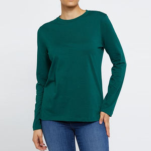 Cantidad a granel Suministro directo de fábrica Camisas de mujer de alta calidad/Precio bajo Camisas de manga larga de algodón liso más vendidas para mujer - Product Image 3