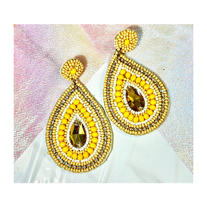 Pendientes de aro de cuentas coloridos de estilo romántico de la mejor calidad del fabricante directo para aniversario compromiso boda-¡Compre ahora! - Product Image 1