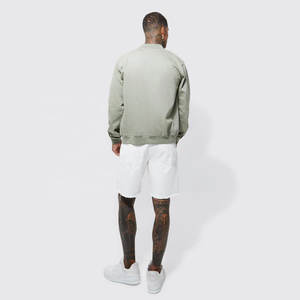 OEM/ODM personalizado Logo Bomber Varsity chaqueta hombres Casual ligero algodón Zip-Up vuelo chaqueta para hombre al por mayor Streetwear abrigo - Product Image 2