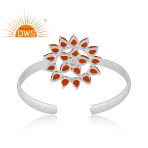 Latest Handmade Design Natural Carnelian Gemstone <b>Cuff</b> Bangle Custom Jewelry For Women Gift For Her - Product Image 2