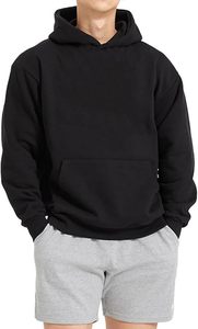 Sweat à capuche oversize personnalisable en molleton 100 % coton pour homme, épaules tombantes, couleur unie, décontracté, hiver, écologique, respirant, vente en gros - Product Image 2