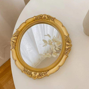 Miroir mural de décoration unique pour la maison, miroir mural moderne surdimensionné de style glamour en forme de cœur, couleur or - Product Image 6