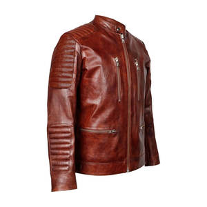 Chaqueta de Invierno de Cuero para Hombre, Estilo Casual Urbano, Cuello Alto, Logotipo Frontal, Resistente al Viento, Personalizable, de Alta Calidad y Ecológica - Product Image 6
