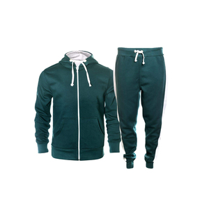 Design Your Own Casual Winter Men's Tracksuit 100% Cotton Fleece Quick Dry <b>Top</b> <b>Zipper</b> Jogging Set - Product Image 4