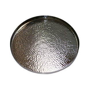Bandeja de Cobre y Plata Forjada a Mano de 30 cm de Diámetro, Vajilla - Product Image 2