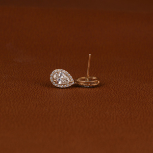 Pendientes de tuerca con estilo de lujo con diamantes cultivados en laboratorio de corte de pera, pendiente de oro de 14KT, regalo de joyería personalizado para mujer, cumpleaños - Product Image 3