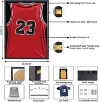 Vitrina de Madera Creativa para Exhibición de Camisetas, con Protección UV y Cerradura, Diseño Ecológico para Camisetas de Béisbol, Baloncesto y Fútbol