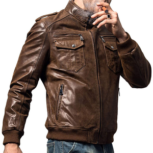 Precio al por mayor PU chaqueta de cuero ropa de los hombres nuevos estilos jóvenes chaqueta de la motocicleta para los hombres con estilo chaqueta de cuero para los hombres - Product Image 3