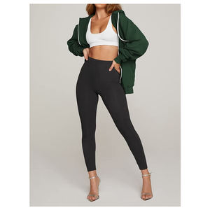 Ladies Oversized Pullover Cropped Hoodie <b>Girls</b> Fashionable Streetwear Casual Crop Tops <b>Hoodies</b> <b>Sweatshirts</b> for Women - Product Image 2