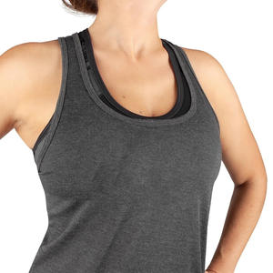Débardeur de sport pour femmes OEM, gris, en coton, t-shirt d'entraînement, étiquette privée disponible - Product Image 5