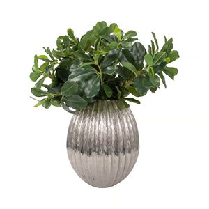 Diseño ondulado con acabado plateado Decoración DE BODA clásica Florero de metal con mango Material de aluminio de color de estilo oxidado plateado - Product Image 3