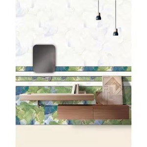 Proveedor directo, azulejos de cerámica de mármol verde de 300x450mm, azulejos de pared esmaltados brillantes impermeables para sala de piscina al aire libre, garantía de 5 años - Product Image 1