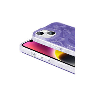 Coque arrière en silicone gris avec motif artistique de pinceaux, finition électroplaquée, élégante et antichoc, compatible avec iPhone 15 - Product Image 3