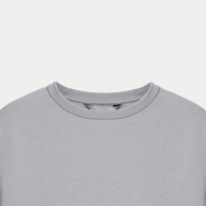 Nouveau design couleur unie coton sweat pour femmes prix de gros tricoté décontracté respirant sweat à col rond pour femme - Product Image 5