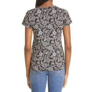Camiseta de sublimación personalizada para mujer, tela de punto transpirable de algodón 100%, ropa informal ecológica al por mayor para el verano - Product Image 4