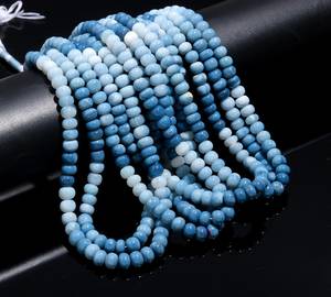 Piedra preciosa de ópalo azul caramelo Natural cuentas de Rondelle lisas 7-8mm cuentas de piedra de ópalo sueltas para la fabricación de joyas en precio al por mayor - Product Image 6