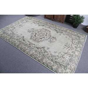 Tapis turc vintage 5,3 x 8,4 pieds, grand tapis, tapis patchwork blanc - Product Image 4