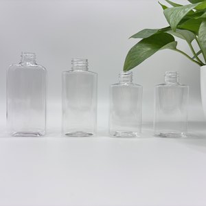 Frascos <span class=keywords><strong>PET</strong></span> Transparentes Quadrados de 50/90/100ML para Viagem com Logotipo Personalizado para Amostras de Cuidados com a Pele - Product Image 1