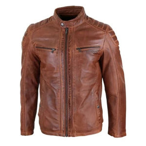 Chaquetas de Cuero Casuales para Hombre, Estilo Nuevo, de Piel de Cordero Genuina Desgastada, Material de Primera Calidad, Precio al por Mayor - Product Image 2