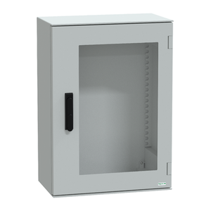 Armadio in poliestere da parete Schneider Electric NSYPLM75TVG Thalassa PLM con porta in vetro e maniglia 747x536x300mm IP66 - Product Image 1