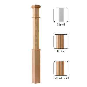 Caja de madera maciza de caucho Newels 4090P 55 ''de longitud Diseño personalizado para escalera Durable y ecológico 1 año de garantía - Product Image 2