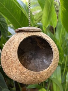 Nid en coquille de noix de coco naturelle pour oiseaux, reptiles et hamsters, cachette écologique faite à la main pour animaux de compagnie - Product Image 5