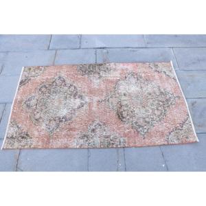 Alfombra Turca Vintage, Alfombra Pequeña de 2.5x4.5 pies, Alfombra Roja con Diseño de Patchwork - Product Image 4