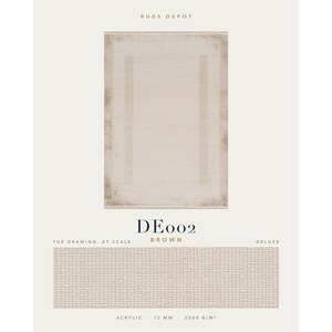 พรมอะคริลิคขายส่ง DELUXE DE002 สีน้ำตาล ผลิตด้วยเครื่องจักรแบบตุรกี สำหรับห้องนั่งเล่น โครงการโรงแรม - Product Image 2
