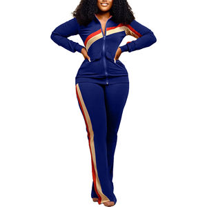 Venta caliente chándal ajustado para mujer 100% algodón cómodo con capucha ropa de entrenamiento cremallera patrón sólido de moda para invierno - Product Image 2