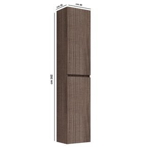 Armadio bagno a colonna di Londra con 2 porte e 2 ripiani in vetro 162x40x32cm noce Tranche Color confezione da 1 - Product Image 2