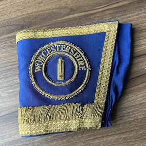 Knights Templar Masonic 1800's Puños bordados personalizados Venta caliente Guanteletes de cuero Motivo cruzado Banners Cuff Buttons Ronpex - Product Image 5