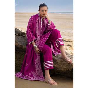 Conjunto de Traje Jacquard de 3 Piezas sin Costuras en Morado y Rosa para Mujer - Product Image 4