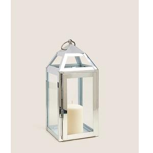Classic Decorative Stainless Steel and Glass Candle <b>Lantern</b> for Home and Garden Decoration Shiny Silver <b>Lanterns</b> - Product Image 6